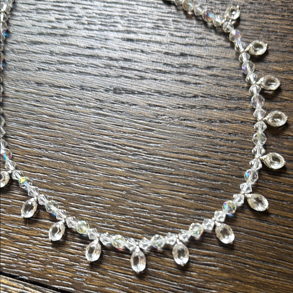 Swarovski Silver Crystal Drop Necklace - Picture 3 of 3